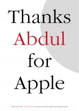 Thanks Abdul for Apple