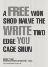 A Write Two Edge You Cage Shun